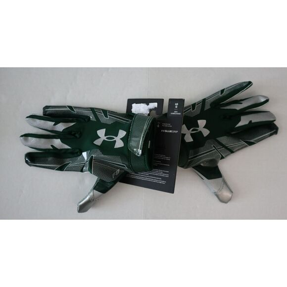 Under Armour 1368851 301 UA F8 Mens Size LARGE Green Football Skill Gloves - Picture 4 of 10